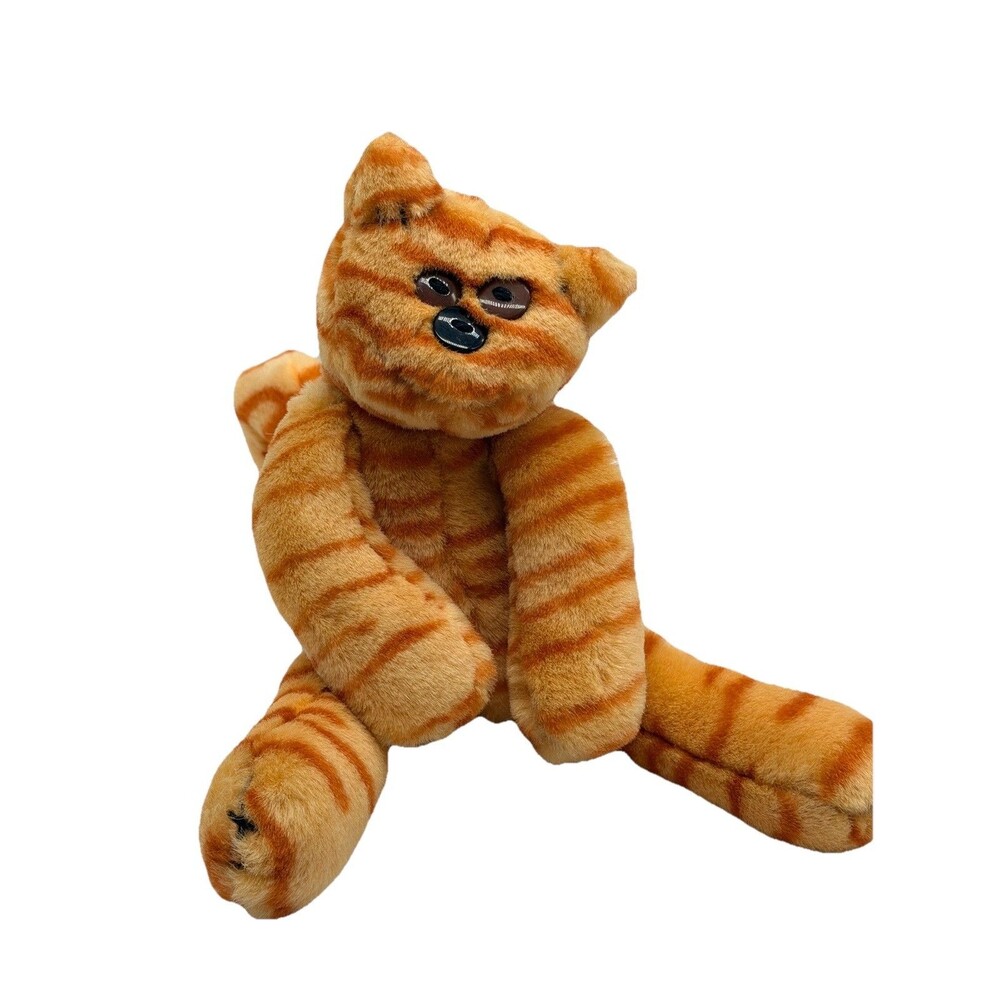 Harper Collins Mr Cat Plush Orange Striped Tabby Button Eyes Stuffed Animal 10”